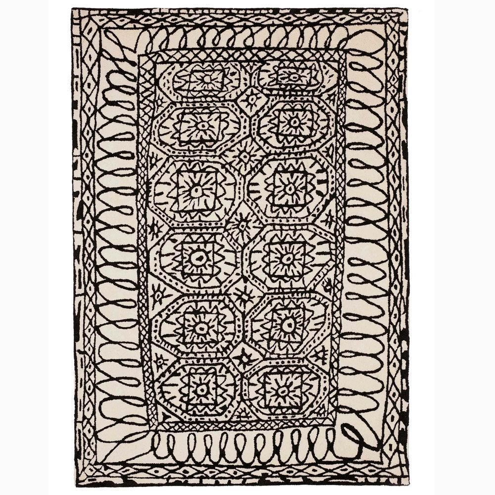 Alfombra Black on White Estambul, Nanimarquina